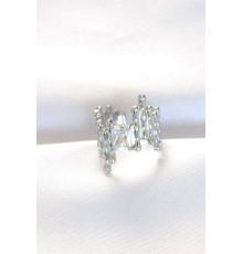 Silver Renk Tırtıklı Kalın Baget Taş Tasarım Ayarlanabilir Yüzük - TJ-BYK3104