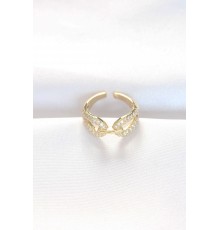 Zirkon Taşlı Gold Renk Ayarlanabilir Yüzük - TJ-BYK3109