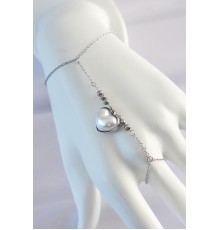 316L Çelik Gümüş Renk Beyaz Bubble Kalp Tasarımlı Şahmeran - TJ-SN575