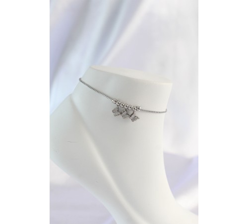 316L Çelik Gümüş Renk Minimal Tasarımlı Halhal - TJ-HH1570