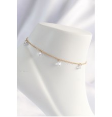 316L Çelik Gold Renk Zirkon Taşlı Halhal - TJ-HH1621