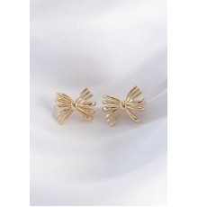 Pirinç Gold Renk Fiyonk Küpe - TJ-BKP8930