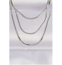 316L Çelik Gümüş Renk İtalyan Zincir Çoklu Kolye - TJ-BKO8640