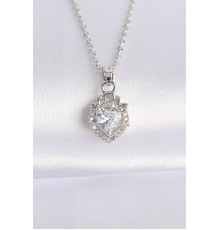 316L Çelik Zincir Gümüş Renk Zirkon Taşlı Rapunzel Kolye - TJ-BKO8692