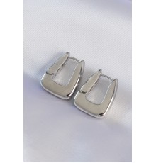 Pirinç Gümüş Renk Kalın Küpe - TJ-BKP8979