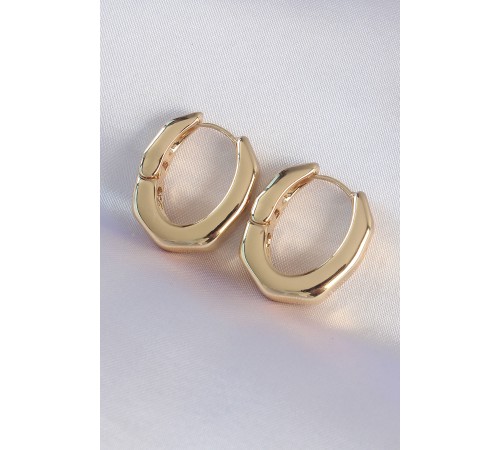 Pirinç Gold Renk Kalın Kemik Model Küpe - TJ-BKP8980