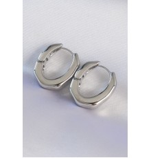 Pirinç Gümüş Renk Kalın Kemik Model Küpe - TJ-BKP8981