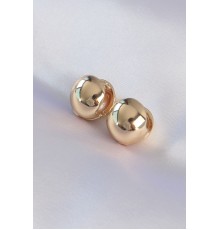 Pirinç Gold Renk İçi Boş Minimal Topçuk Küpe - TJ-BKP8984