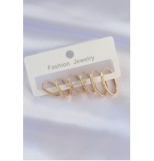 Pirinç Gold Renk İnce Oval Küpe Seti - TJ-BKP8988