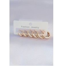 Pirinç Gold Renk Oval Küpe Seti - TJ-BKP8998
