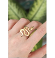 Pirinç Gold Renk Ayarlanabilir Yılan Yüzük - TJ-BYK3164