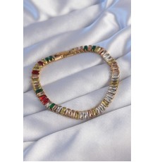 316L Çelik Gold Renk Renkli Su Yolu Tasarımlı Bileklik - TJ-BB6103