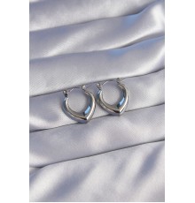 316L Çelik Gümüş Renk İçi Oval Tasarımlı Küpe - TJ-BKP9036