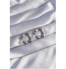 316L Çelik Gümüş Renk Minimal Bubble Küpe - TJ-BKP9042