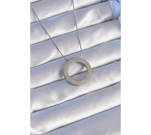 316L Çelik Gümüş Renk Zirkon Taşlı Model Kolye - TJ-BKO8884