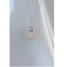 316L Çelik Zincir Gümüş Renk Zirkon Taşlı Aşk Mektubu Kolye - TJ-BKO8908