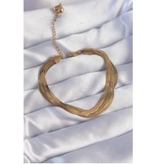 316L Çelik Gold Renk İtalyan Zincir Model Çoklu Bileklik - TJ-BB6187