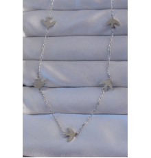 316L Çelik Gümüş Renk Kuş Model Kolye - TJ-BKO8942