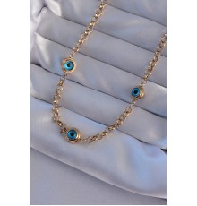 316L Çelik Gold Renk Nazar Boncuk Model Kolye - TJ-BKO8947