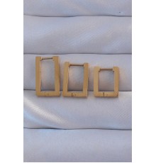 316L Çelik Gold Renk Dikdörtgen Küpe Seti - TJ-BKP9159