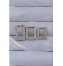 316L Çelik Gümüş Renk Dikdörtgen Küpe Seti - TJ-BKP9160