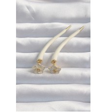 Pirinç Krem Renk Botega Küpe - TJ-BKP9169