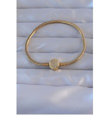 Pirinç Gold Renk Zirkon Taşlı Charm Bileklik - TJ-BB6220