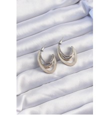 Pirinç Gold Gümüş Renkli Düz Plaka Halka Küpe - TJ-BKP9229