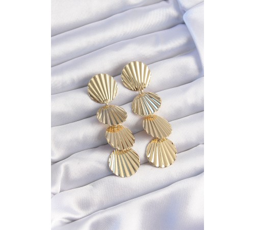 Pirinç Gold Renk Deniz Kabuğu Model Sallantılı Küpe - TJ-BKP9246