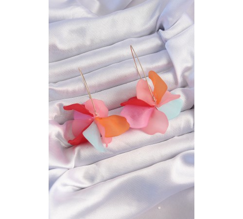 Pirinç Karışık Soft Renkli Flora Küpe - TJ-BKP9260