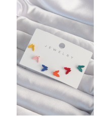 Pirinç Rengarenk Mineli Minimal Küpe Seti - TJ-BKP9318