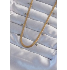 316L Çelik Gold Renk Baget Taşlı İtalyan Zincir Kolye - TJ-BKO8994