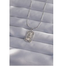 316L Çelik Zincir Gümüş Renk Zirkon Taşlı Tarot Kolye - TJ-BKO9010