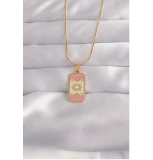 316L Çelik Gold Renk Karışık Mineli Ay Figür Tarot Kolye - TJ-BKO9036