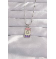 316L Çelik Gümüş Renk Karışık Mineli Ay Figür Tarot Kolye - TJ-BKO9044