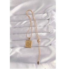 316L Çelik Gold Renk İşlemeli Vintage Kolye - TJ-BKO9055