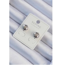 Xuping Gümüş Renk Minimal Bombeli Oval Küpe - TJ-BKP9453