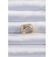 Pirinç Altın Renk Kıvrımlı Ayarlanabilir Yüzük - TJ-BYK3291