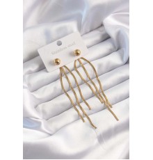 316L Çelik Altın Renk İtalyan Model Topçuk Küpe - TJ-BKP9491