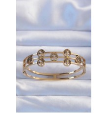 316L Çelik Altın Renk Minimal Yaşam Ağacı Tasarımlı Kelepçe - TJ-BB6383