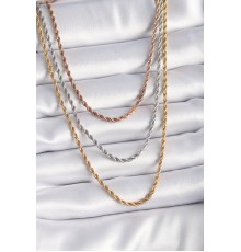 316L Çelik Mix Renk Burgu Zincir Model Kadın Kolye - TJ-BKO9287