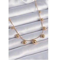 316L Çelik Gold Renk Top Model Kadın Kolye - TJ-BKO9344