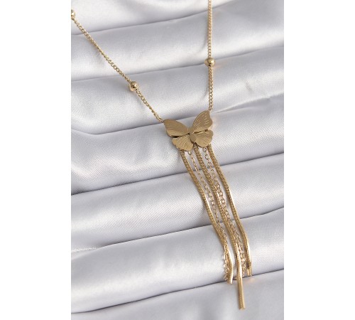 316L Çelik Gold Renk Figür Sallantı İtalyan Zincirli Kadın Kolye - TJ-BKO9406