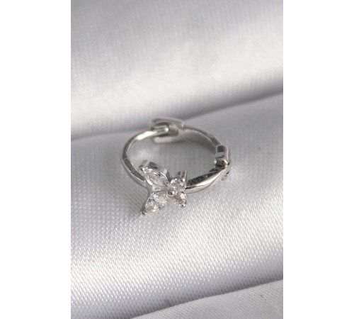 316L Çelik Gümüş Renk Zirkon Taşlı Model Tragus Piercing - TJ-PR1321