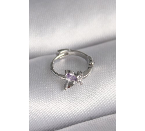 316L Çelik Gümüş Renk Zirkon Taşlı Model Tragus Piercing - TJ-PR1329