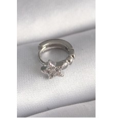 316L Çelik Gümüş Renk Zirkon Taşlı Yıldız Model Tragus Piercing - TJ-PR1333