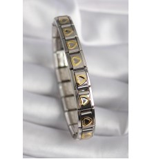 316L Çelik Gümüş Renk Gold Kalp İşleme Nomination Model Kadın Bileklik - TJ-BB6481