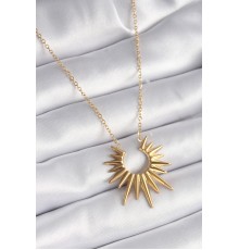316L Çelik Gold Renk Güneş Model Vintage Kadın Kolye - TJ-BKO9521