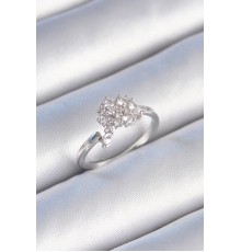 Pirinç Gümüş Renk Zirkon Taşlı Kadın Yüzük - TJ-BYK3443