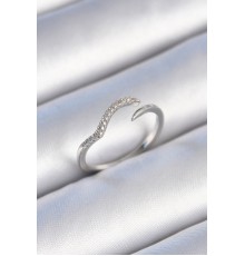 Pirinç Gümüş Renk Zirkon Taşlı Kadın Yüzük - TJ-BYK3451